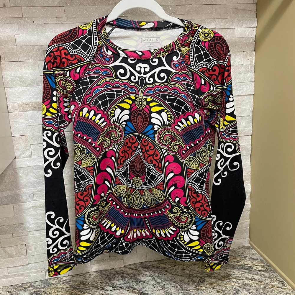 Athleta Sierra Nevada Top Long Sleeve Swim Shirt